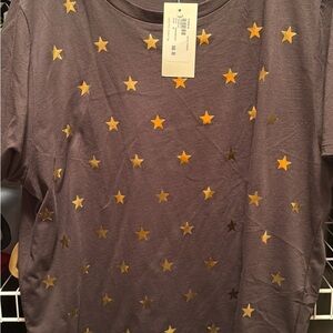 Evereve Gray T-Shirt with Gold Stars